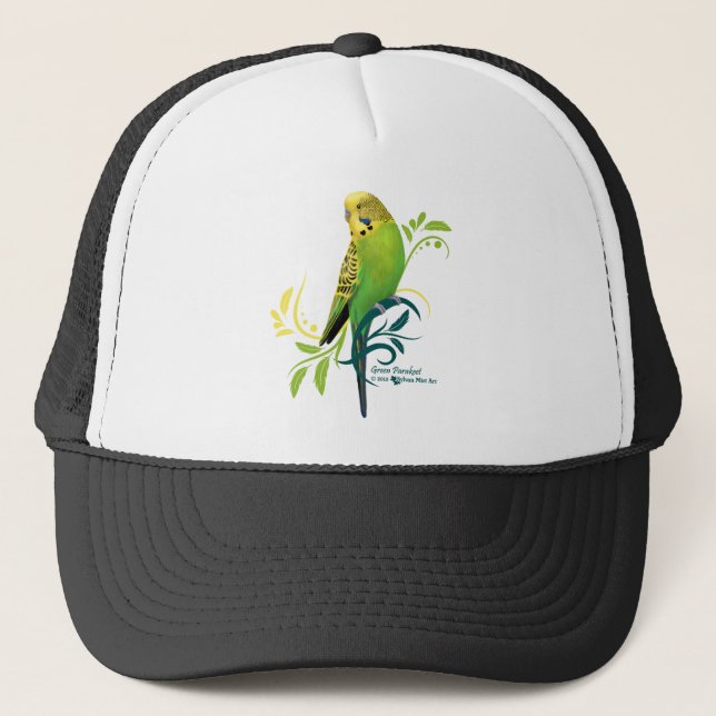 Green Parakeet Trucker Hat (Front)
