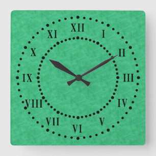Green Parchment Look Roman Numerals Wall Clock