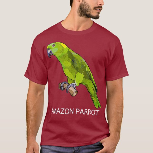 Green Parrot Bird Lover T-Shirt (Front)