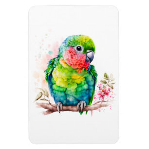 Green Parrot - Cute Baby Bird Magnet