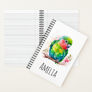 Green Parrot - Cute Baby Bird Notebook