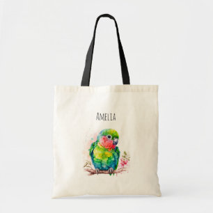 Green Parrot - Cute Baby Bird Tote Bag