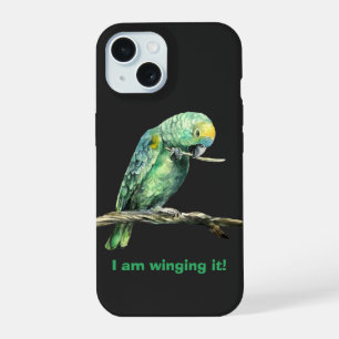 Green parrot iPhone case