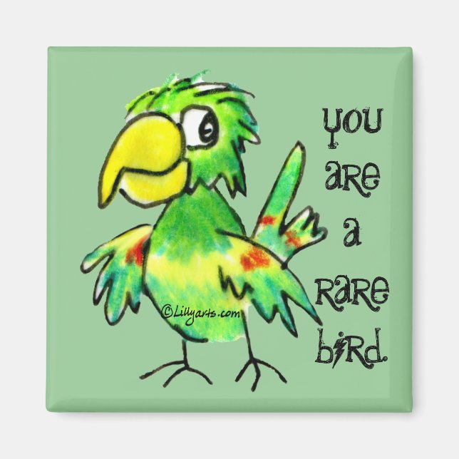 Green Parrot Magnet (Front)