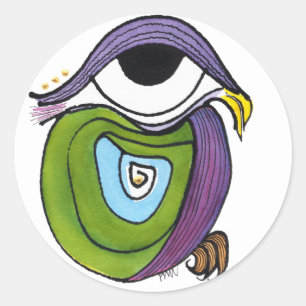 Green Parrot Sticker, Round Classic Round Sticker