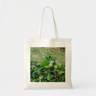 Green parrot tote bag