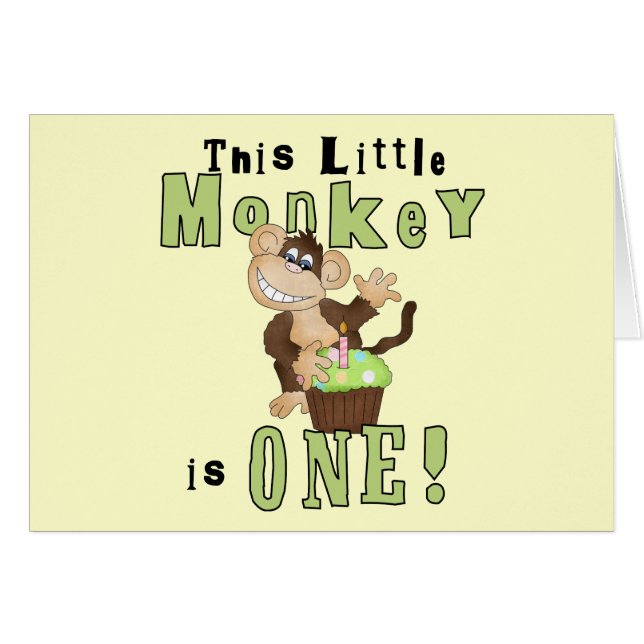 Green Party Monkey 1st Birthday Tshirts and Gifts (Front Horizontal)