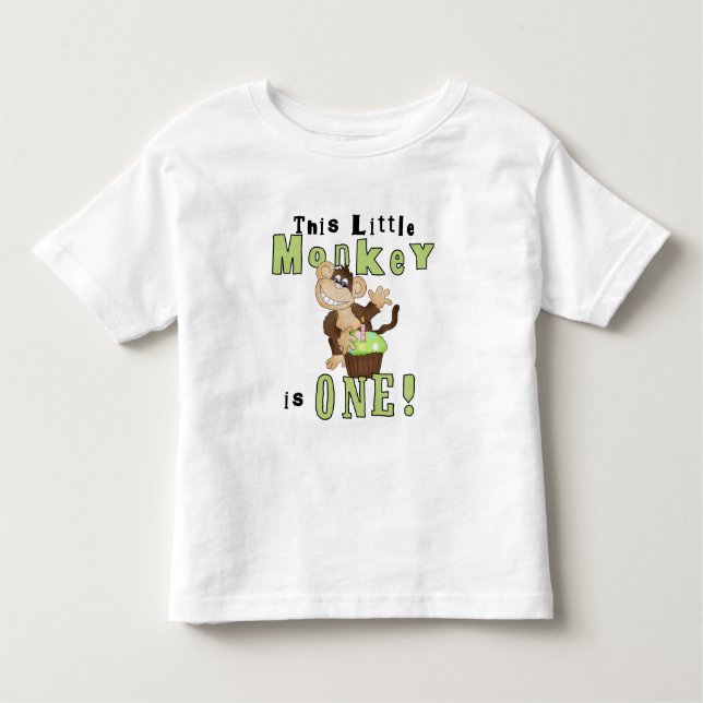 Green Party Monkey 1st Birthday Tshirts and Gifts (Front)