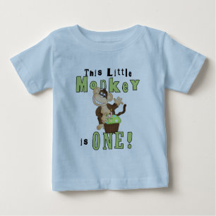 Green Party Monkey 1st Birthday Tshirts and Gifts