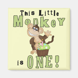 Green Party Monkey 1st Birthday Tshirts and Gifts Magnet