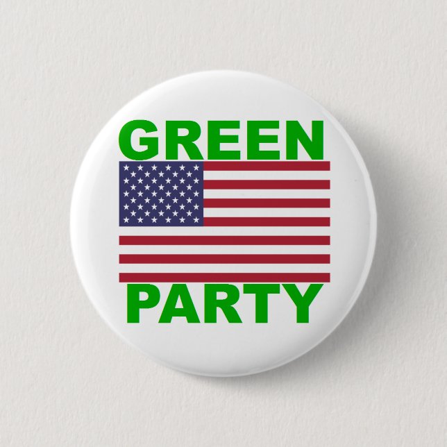 Green Party USA 6 Cm Round Badge (Front)
