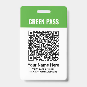 Green Pass Vaccination Certificate PVC Printed ID Badge