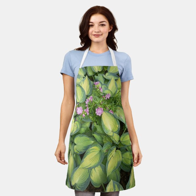 Green Passion Flower Botanical Apron | Tropical Fl (Worn)