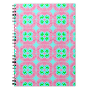 Green pastel cover, tribal ikat print. Modern styl Notebook