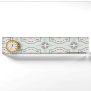 Green Pastel Floral Tiles Nameplate