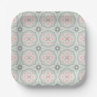 Green Pastel Floral Tiles