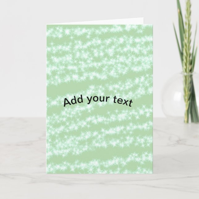 Green pastel glitter sparkle name text boho retro  card (Front)