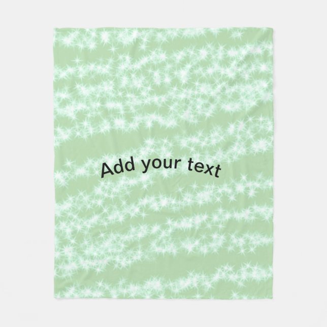 Green pastel glitter sparkle name text boho retro  fleece blanket (Front)