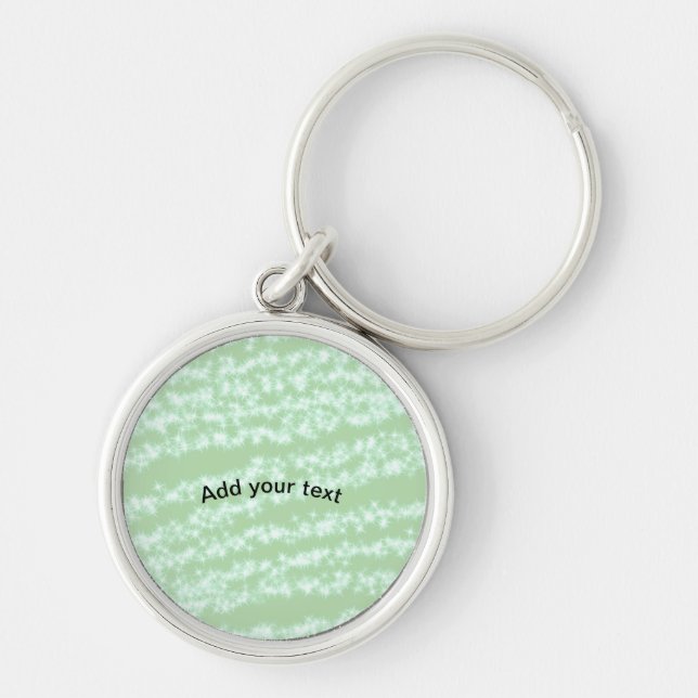 Green pastel glitter sparkle name text boho retro  key ring (Front)