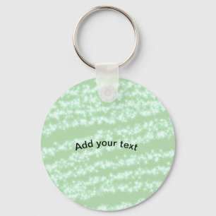 Green pastel glitter sparkle name text boho retro key ring