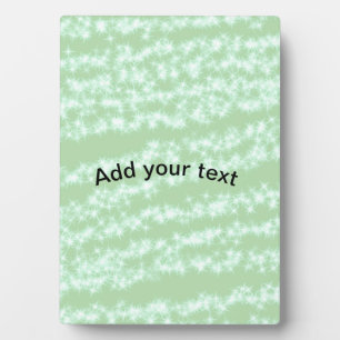 Green pastel glitter sparkle name text boho retro plaque