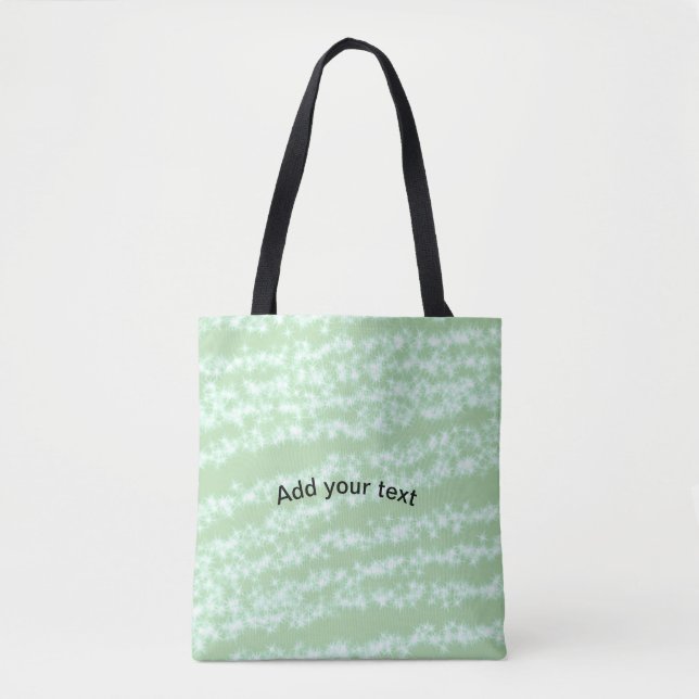 Green pastel glitter sparkle name text boho retro  tote bag (Front)