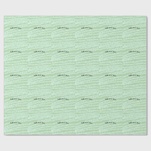Green pastel glitter sparkle name text boho retro  wrapping paper