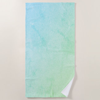 Green Pastel Ombre Glitter Beach Towel