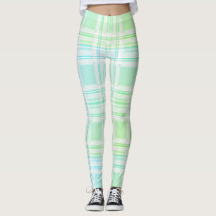 Green Pastel Plaid Leggings