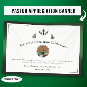 Green Pastor Appreciation Celebration Event Banner