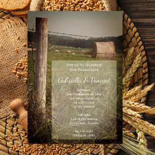 Green Pastures Country Engagement Party Invitation