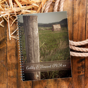 Green Pastures Country Farm Ranch Wedding Spiral Notebook