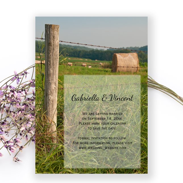 Green Pastures Country Ranch Wedding Save the Date Invitation (Creator Uploaded)