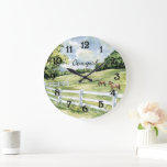 Green Pastures Ranch Horses Large Clock<br><div class="desc">Green Pastures Ranch Horses</div>