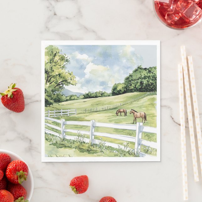 Green Pastures Ranch Horses Napkin (Insitu)