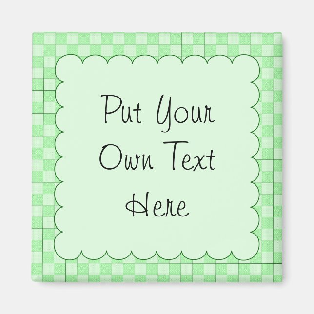Green Patchwork Pattern Magnet (Front)