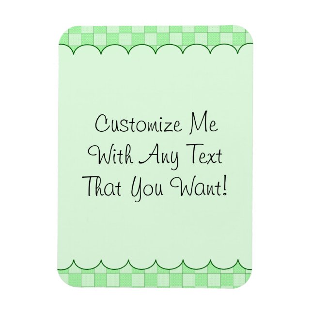 Green Patchwork Pattern Magnet (Vertical)