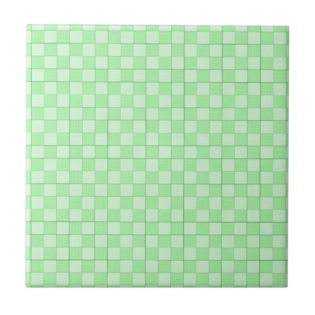 Green Patchwork Pattern Tile (Front)