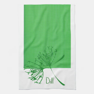 Green Pattern and Spices Dill Kitchen Designs Tea Towel