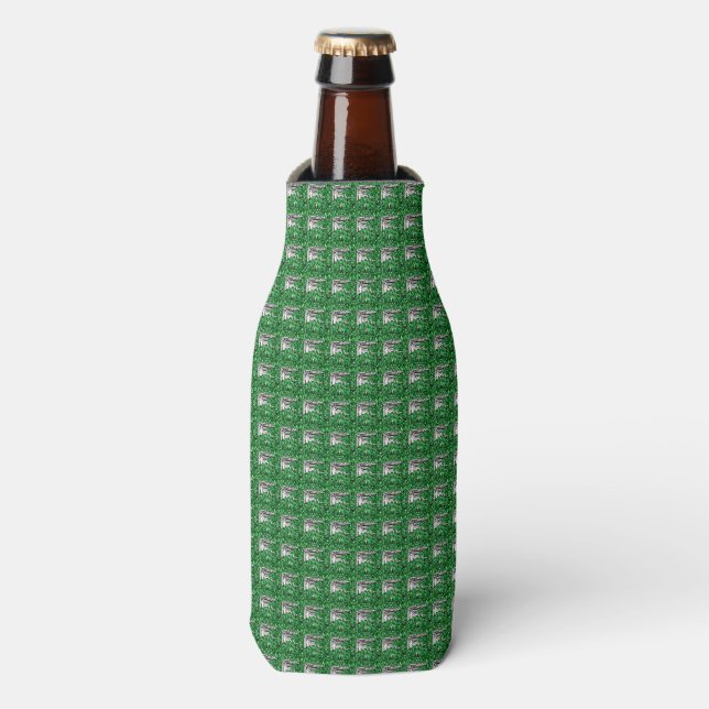 Green Pattern Bottle Cooler (Bottle Front)