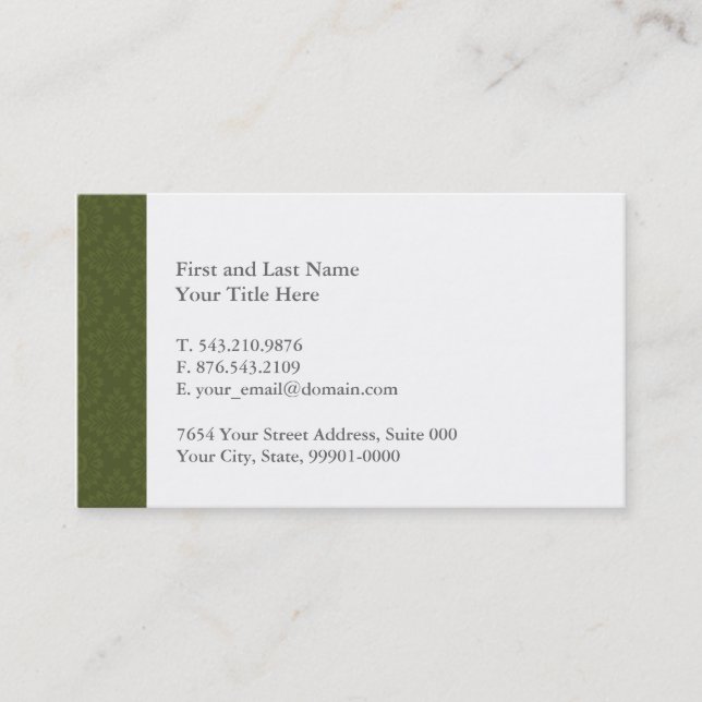 Green Pattern Business Card (Front)