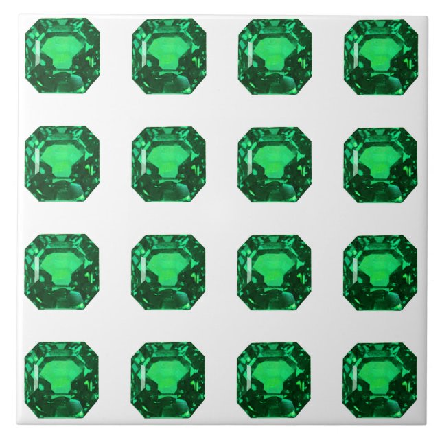 Green Pattern Emerald Tile (Front)