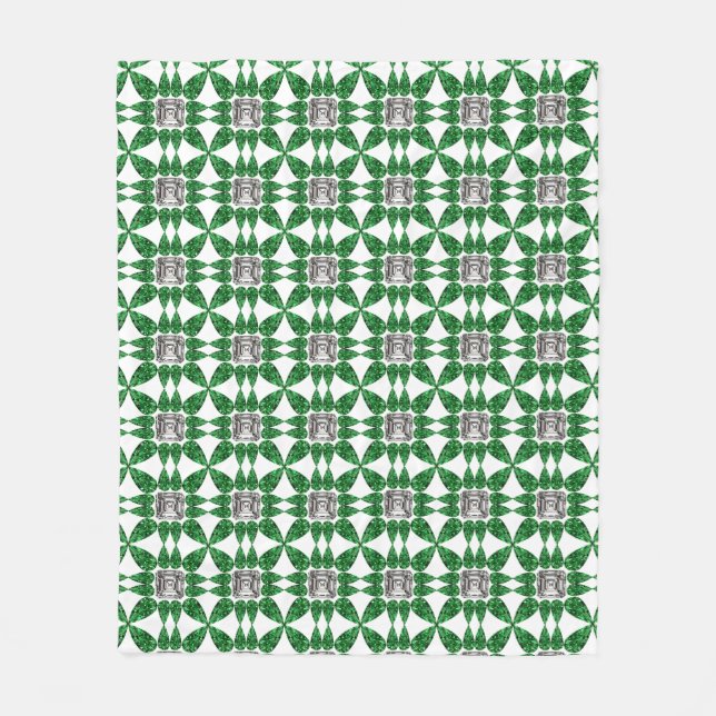 Green Pattern Fleece Blanket (Front)