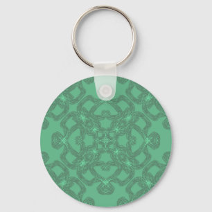 Green pattern key ring