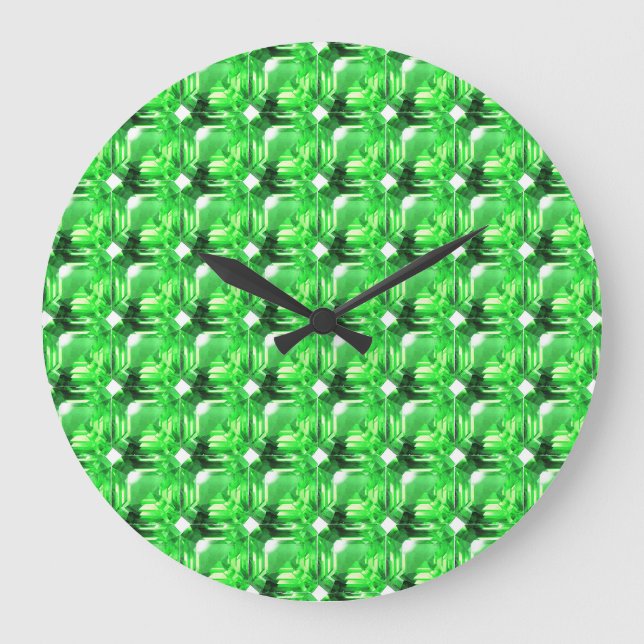 Green Pattern Large Clock (Front)