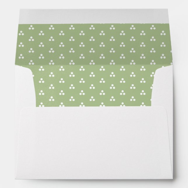 Green Pattern | Romantic Flowers Wedding Envelopes (Back (Bottom))