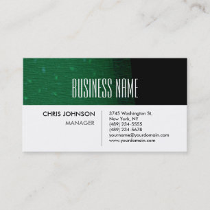 Green Pattern Stripe White Charm Business Card