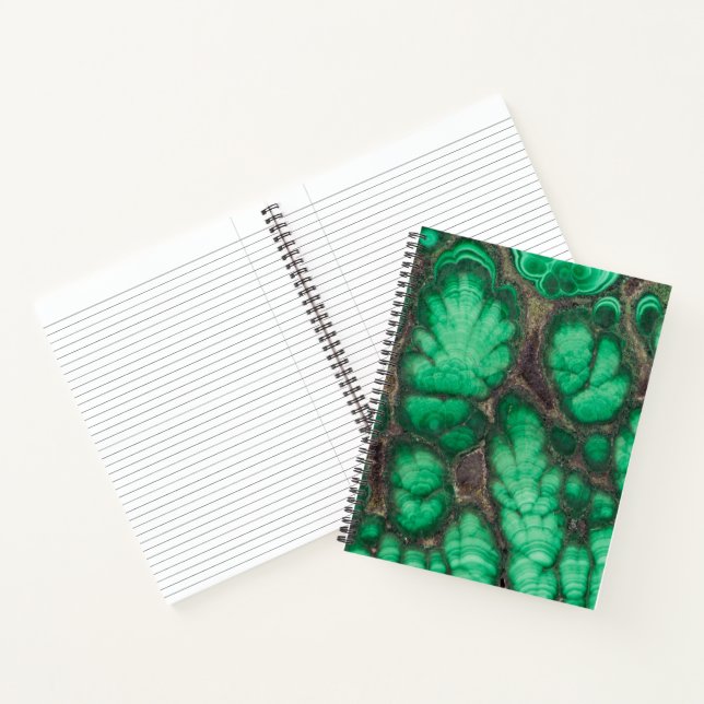 Green Patterned Malachite Notebook (Inside)