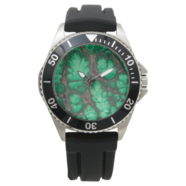 Green Patterned Malachite Watch (Front)