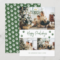 Green Paw Print Photo Collage Happy Pawlidays Pet